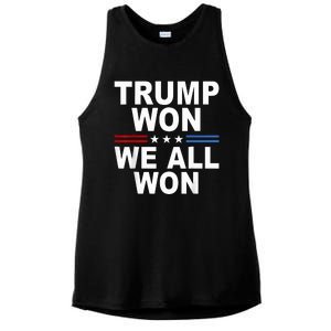 2024 Usa Flag Trump Won Ladies PosiCharge Tri-Blend Wicking Tank