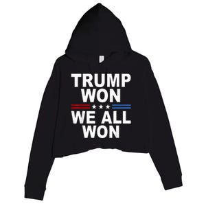 2024 Usa Flag Trump Won Crop Fleece Hoodie