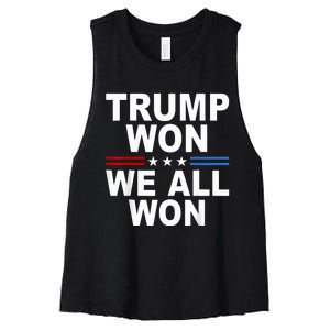 2024 Usa Flag Trump Won Women's Racerback Cropped Tank