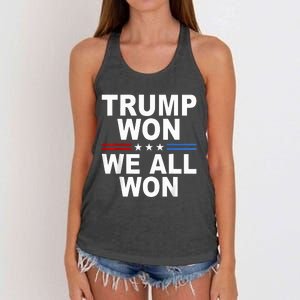 2024 Usa Flag Trump Won Women's Knotted Racerback Tank