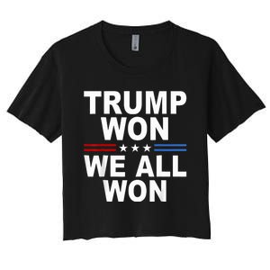 2024 Usa Flag Trump Won Women's Crop Top Tee