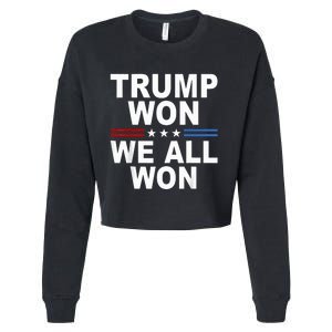 2024 Usa Flag Trump Won Cropped Pullover Crew