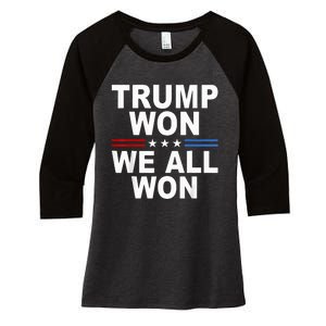 2024 Usa Flag Trump Won Women's Tri-Blend 3/4-Sleeve Raglan Shirt