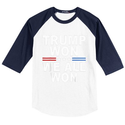 2024 Usa Flag Trump Won Baseball Sleeve Shirt