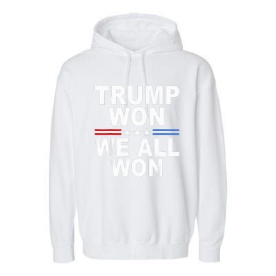 2024 Usa Flag Trump Won Garment-Dyed Fleece Hoodie