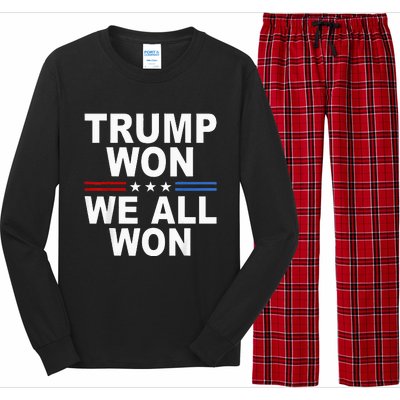 2024 Usa Flag Trump Won Long Sleeve Pajama Set