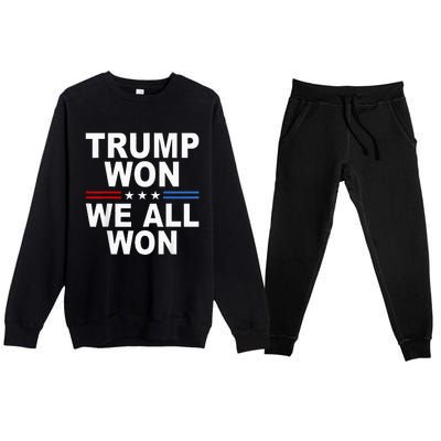 2024 Usa Flag Trump Won Premium Crewneck Sweatsuit Set