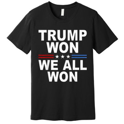 2024 Usa Flag Trump Won Premium T-Shirt