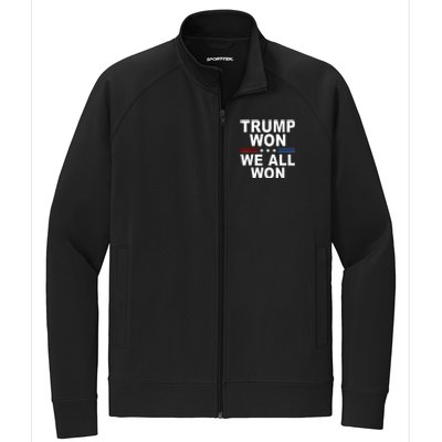 2024 Usa Flag Trump Won Stretch Full-Zip Cadet Jacket