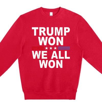 2024 Usa Flag Trump Won Premium Crewneck Sweatshirt