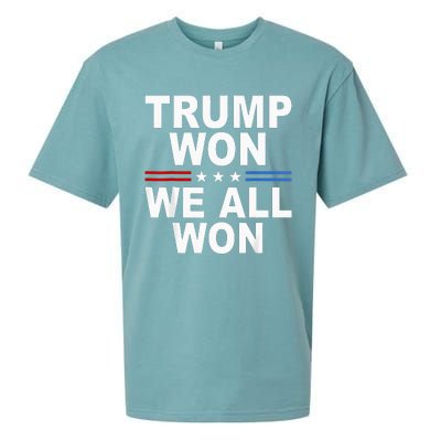 2024 Usa Flag Trump Won Sueded Cloud Jersey T-Shirt