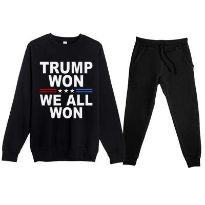 2024 Usa Flag Trump Won Premium Crewneck Sweatsuit Set