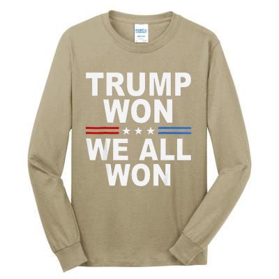 2024 Usa Flag Trump Won Tall Long Sleeve T-Shirt