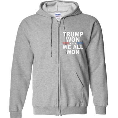 2024 Usa Flag Trump Won Full Zip Hoodie