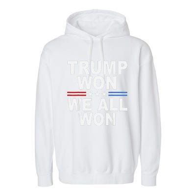 2024 Usa Flag Trump Won Garment-Dyed Fleece Hoodie