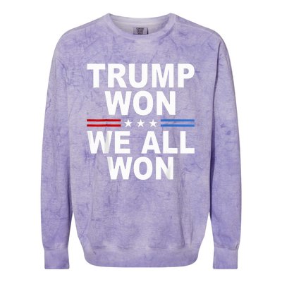 2024 Usa Flag Trump Won Colorblast Crewneck Sweatshirt