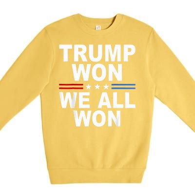 2024 Usa Flag Trump Won Premium Crewneck Sweatshirt