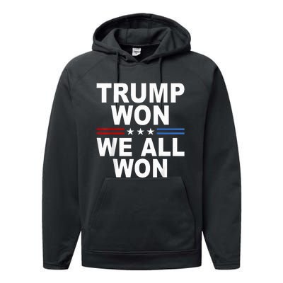 2024 Usa Flag Trump Won Performance Fleece Hoodie