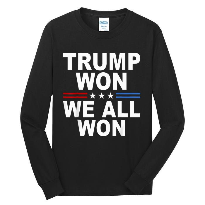 2024 Usa Flag Trump Won Tall Long Sleeve T-Shirt