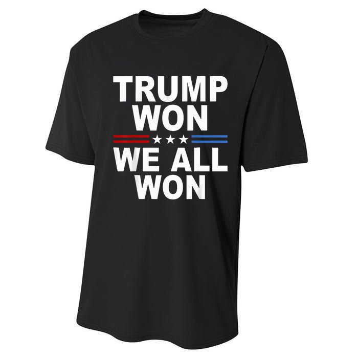 2024 Usa Flag Trump Won Performance Sprint T-Shirt