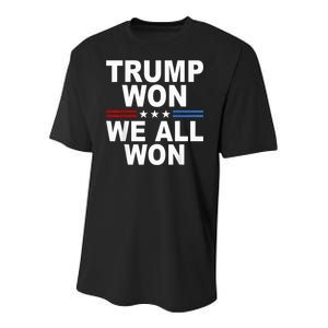 2024 Usa Flag Trump Won Youth Performance Sprint T-Shirt