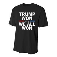 2024 Usa Flag Trump Won Youth Performance Sprint T-Shirt