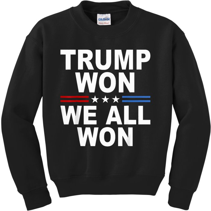 2024 Usa Flag Trump Won Kids Sweatshirt