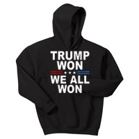 2024 Usa Flag Trump Won Kids Hoodie