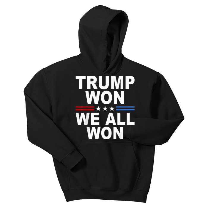 2024 Usa Flag Trump Won Kids Hoodie