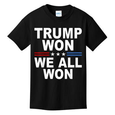 2024 Usa Flag Trump Won Kids T-Shirt