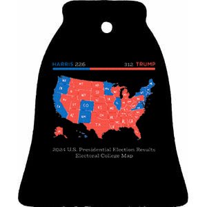 2024 U.S Presidential Election Results College Map Ceramic Bell Ornament