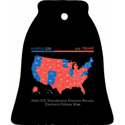 2024 U.S Presidential Election Results College Map Ceramic Bell Ornament