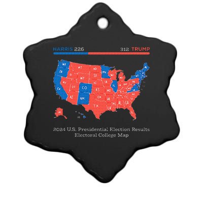 2024 U.S Presidential Election Results College Map Ceramic Star Ornament