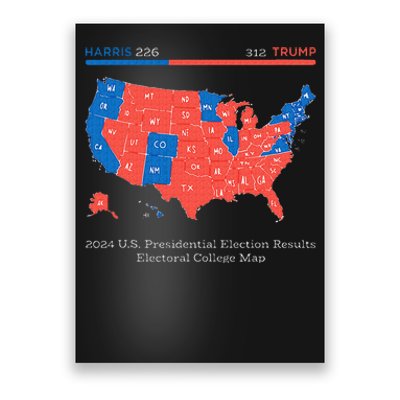 2024 U.S Presidential Election Results College Map Poster