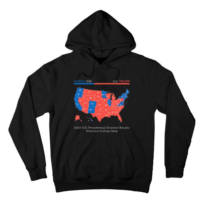 2024 U.S Presidential Election Results College Map Tall Hoodie