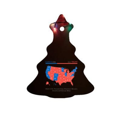 2024 U.S Presidential Election Results College Map Ceramic Tree Ornament