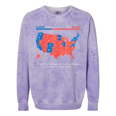 2024 U.S Presidential Election Results College Map Colorblast Crewneck Sweatshirt