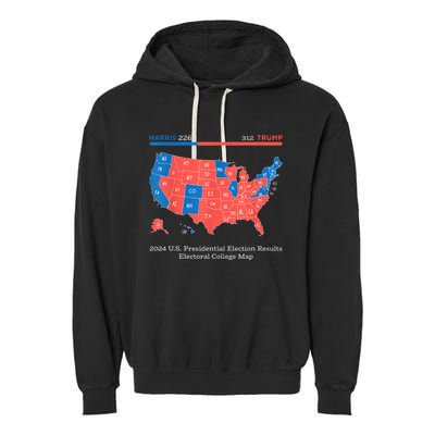 2024 U.S Presidential Election Results College Map Garment-Dyed Fleece Hoodie