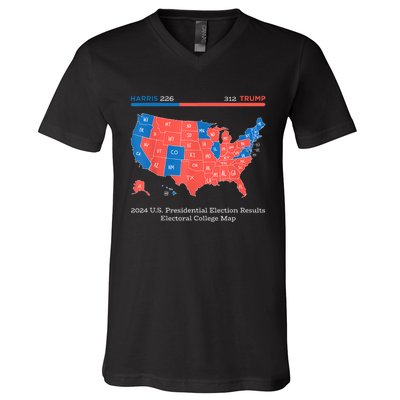 2024 U.S Presidential Election Results College Map V-Neck T-Shirt