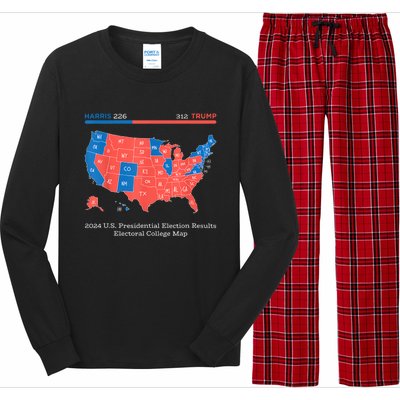 2024 U.S Presidential Election Results College Map Long Sleeve Pajama Set