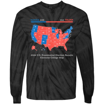 2024 U.S Presidential Election Results College Map Tie-Dye Long Sleeve Shirt