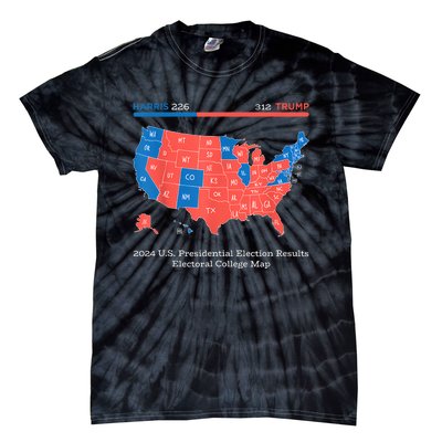 2024 U.S Presidential Election Results College Map Tie-Dye T-Shirt