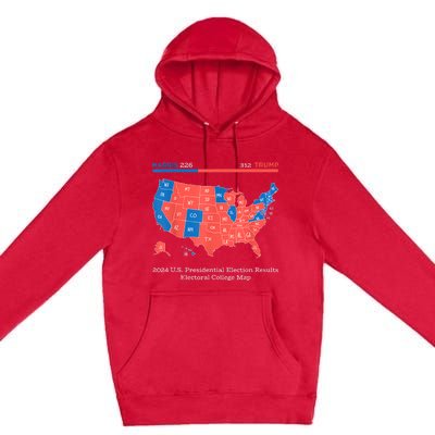 2024 U.S Presidential Election Results College Map Premium Pullover Hoodie