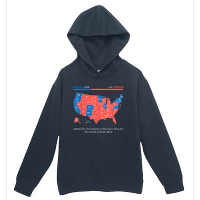 2024 U.S Presidential Election Results College Map Urban Pullover Hoodie