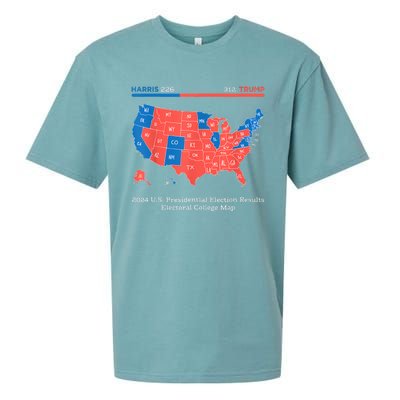 2024 U.S Presidential Election Results College Map Sueded Cloud Jersey T-Shirt