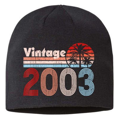 2003 Vintage 21st Birthday 21 Years Old Retro Graphic Sustainable Beanie