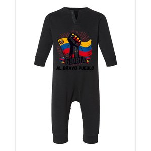 2024 Venezuela Gloria Al Bravo Venezuelan People Flannel Free Venezuela National Infant Fleece One Piece