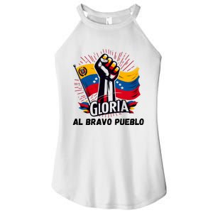 2024 Venezuela Gloria Al Bravo Venezuelan People Flannel Free Venezuela National Women's Perfect Tri Rocker Tank