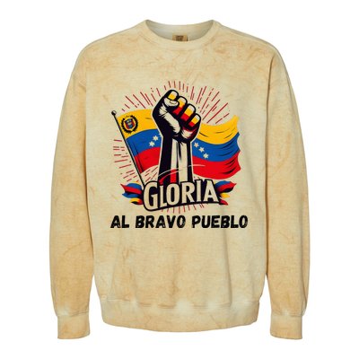 2024 Venezuela Gloria Al Bravo Venezuelan People Colorblast Crewneck Sweatshirt