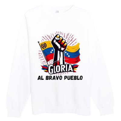 2024 Venezuela Gloria Al Bravo Venezuelan People Premium Crewneck Sweatshirt